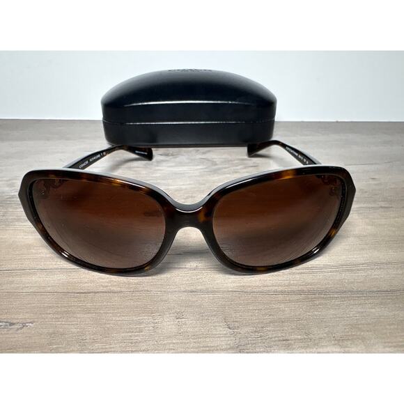 Coach HC8146 Dark Tortoise Gradient Brown Women's Sunglasses- Frame Logo w/ Case - Picture 1 of 8